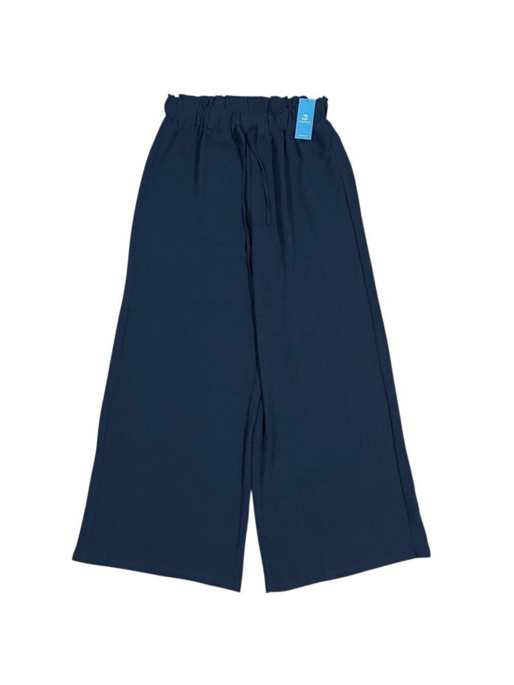 Cupshe Summer Lovin' Drawstring Wide Leg High Rise Coverup Pants Blue Sz Medium - Picture 2 of 11